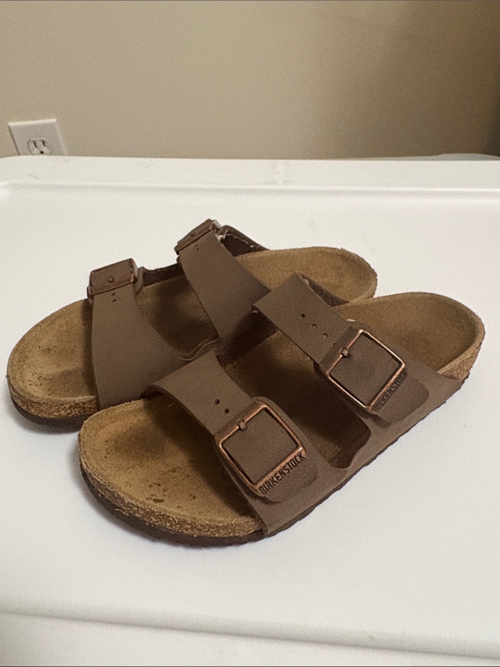 Birkenstock Kids Brown Double-Strap Sandals with Buckles